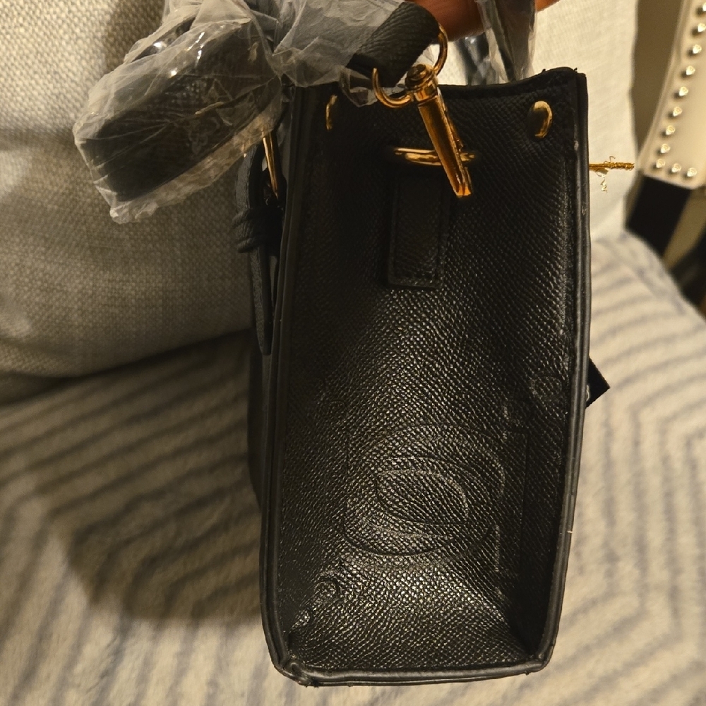Bebe Black Satchel with Gold Accents đź–¤ NEW - Picture 3 of 9